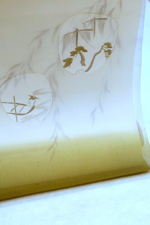 型絵染手差し/九寸名古屋帯八重桜文