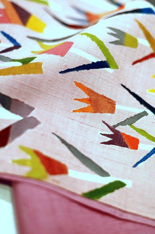 型絵染/九寸名古屋帯 創作更紗