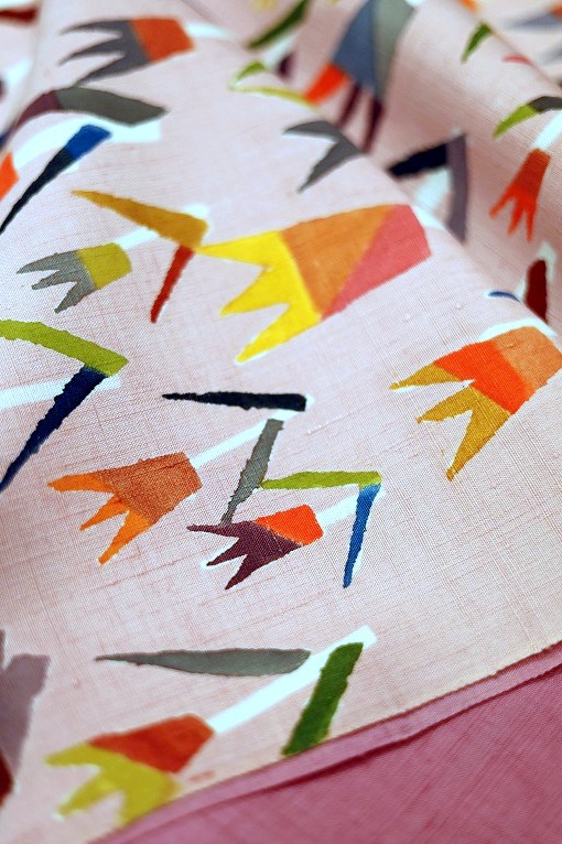 型絵染/九寸名古屋帯 創作更紗