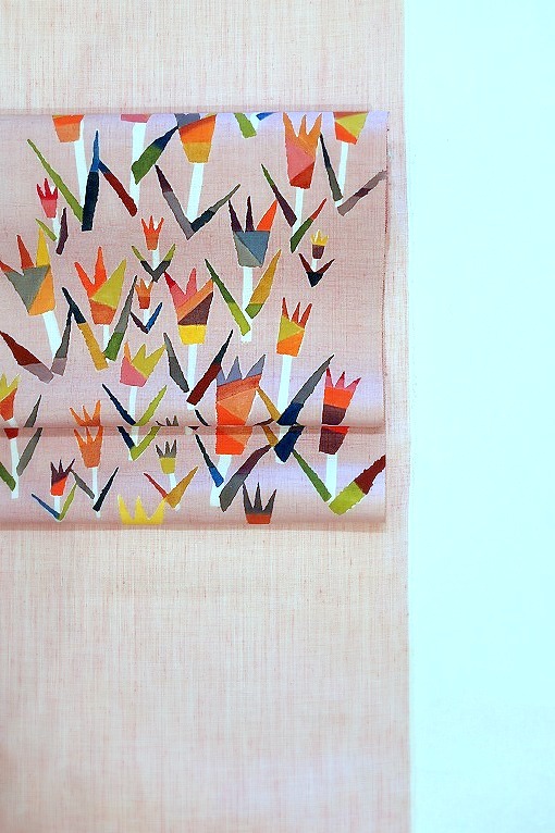 型絵染/九寸名古屋帯 創作更紗