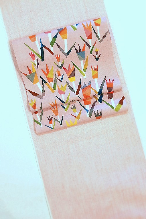 型絵染/九寸名古屋帯 創作更紗