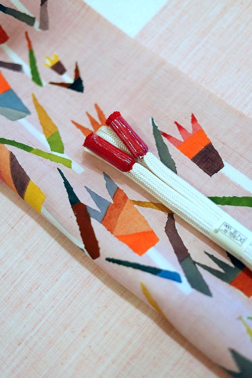 型絵染/九寸名古屋帯 創作更紗