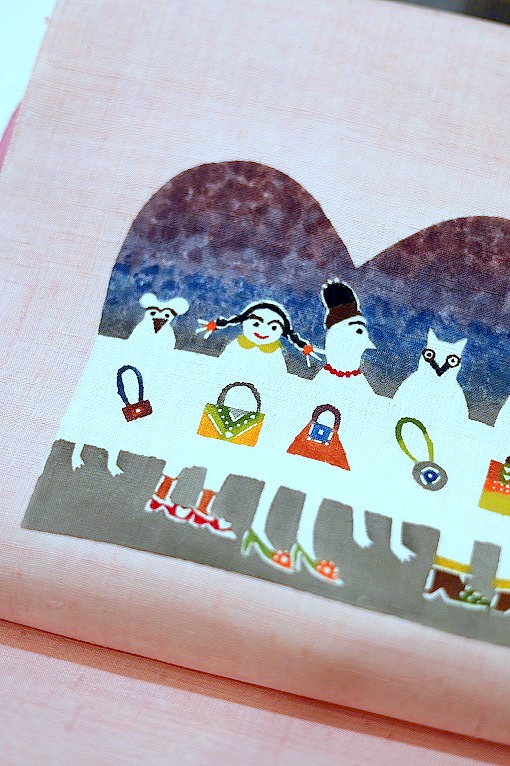 型絵染/九寸名古屋帯 創作更紗