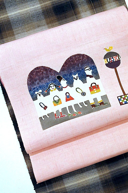 型絵染/九寸名古屋帯 創作更紗