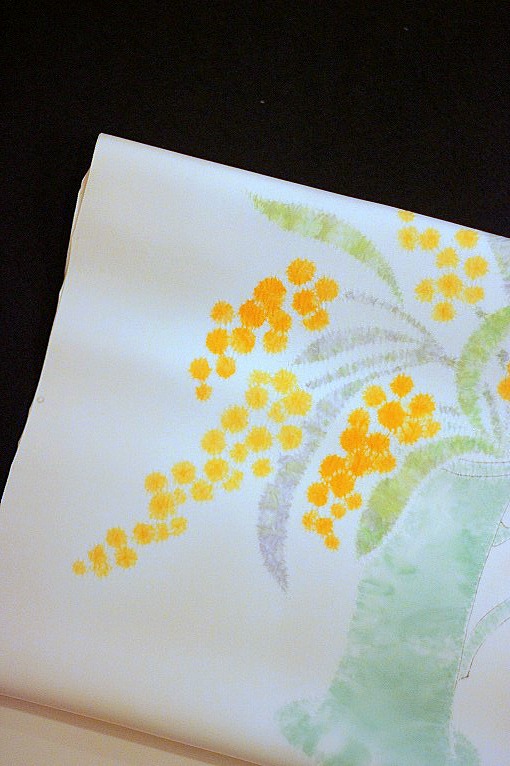 手描き友禅九寸名古屋帯/小野順子