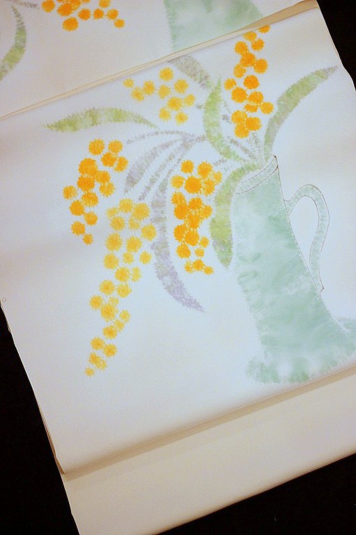 手描き友禅九寸名古屋帯/小野順子