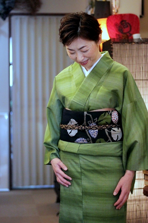 ◇おふく◇草木染型染名古屋帯着物