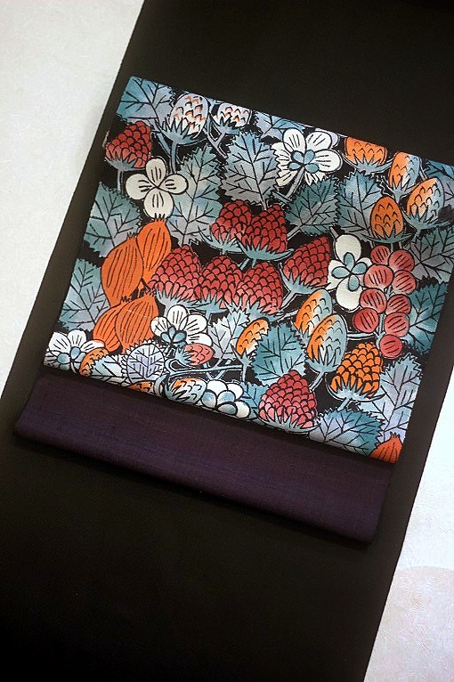 手織綾織物 絹雲織/勝山さと子 墨色