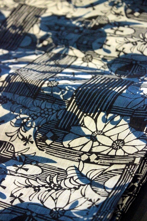 型絵染着物地/国画会-稲嶺杏子作品