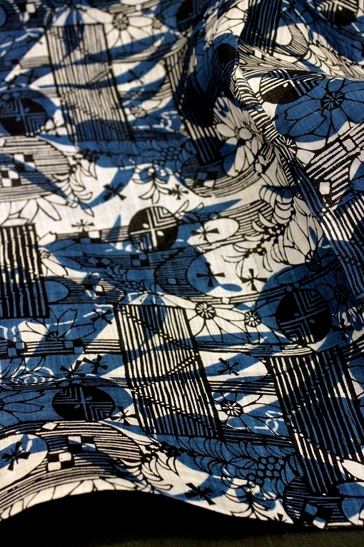 型絵染着物地/国画会-稲嶺杏子作品