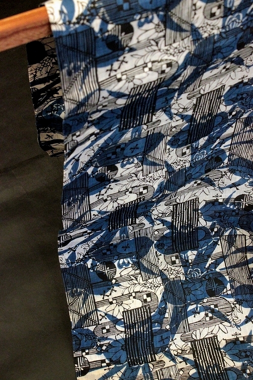 型絵染着物地/国画会-稲嶺杏子作品