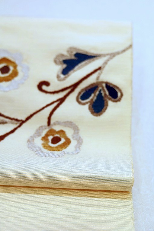 西陣織八寸名古屋帯/ペルシャ刺繍文 洛風林制作