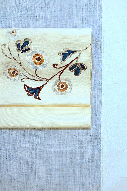 西陣織八寸名古屋帯/ペルシャ刺繍文 洛風林制作