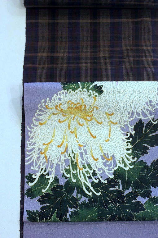 手描き友禅九寸名古屋帯/久呂田明功作 桜